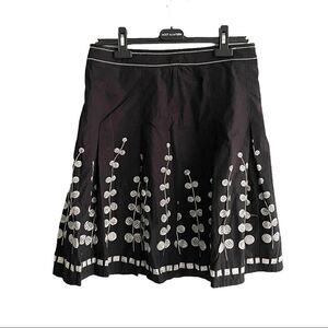 WANKO Mini Skirt Embroidery Black White M